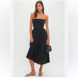 Tuckernuck black harper midi dress eyelet size SM new